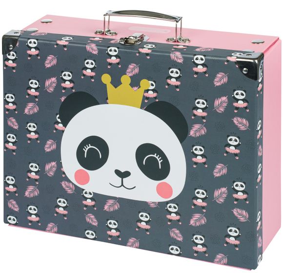 BAAGL 33181 Skladací školský kufrík Panda s kovaním