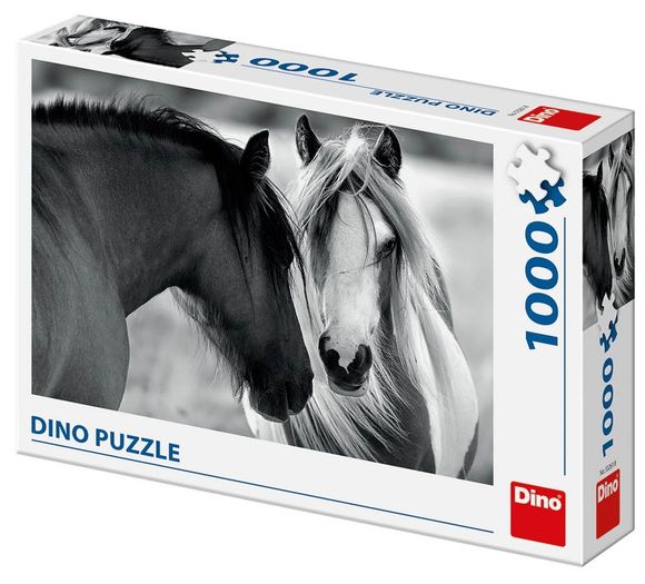 Dino 532618 Puzzle 1000 Čiernobiele kone