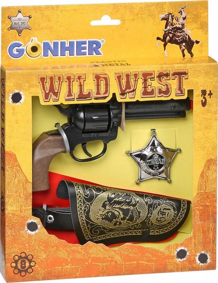 Gonher 202/0 Wild West sada 8 ranový kolt, púzdro
