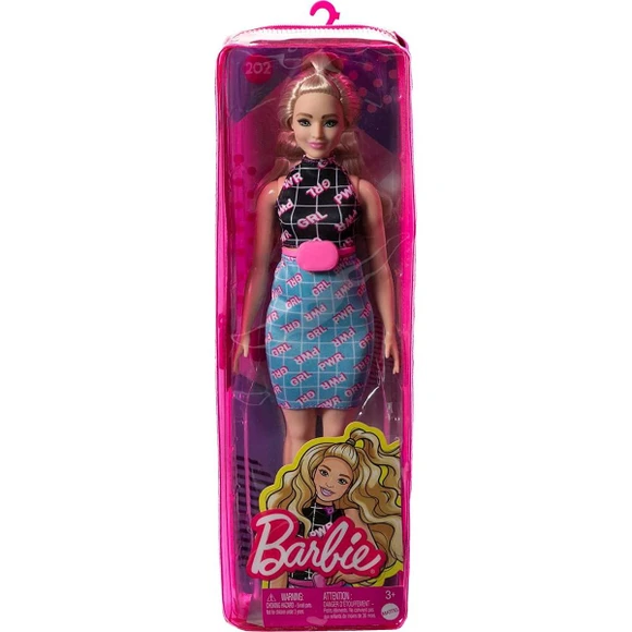 Mattel Barbie FBR37 modelka čierno-modré šaty s ľadvinkou