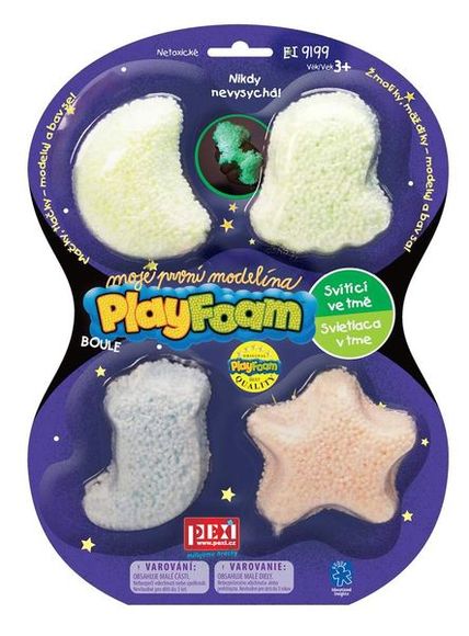 PlayFoam EI9199 Modelovacia hmota Boule 4 pack, svietiaca