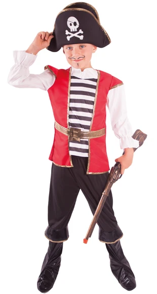 Rappa 210561 Kostým pirát s klobúkom veľ.M