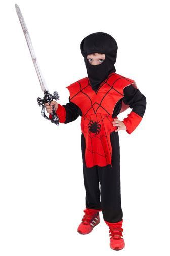 Rappa 230491 Kostým červený Ninja, 4-6 rokov (S)