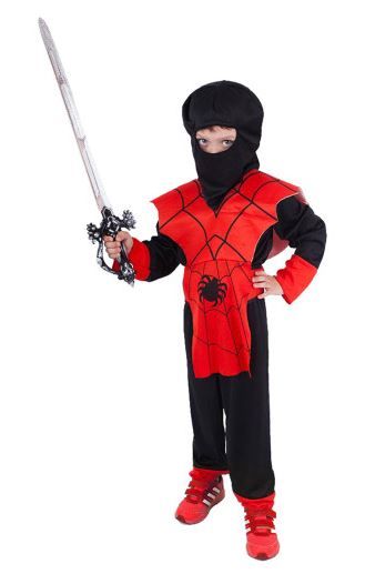 Rappa 230507 Kostým červený Ninja, 6-8 rokov (M)