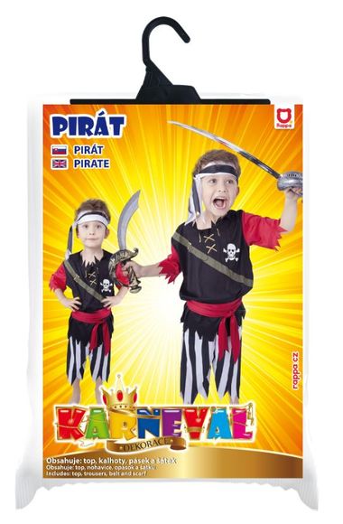 Rappa 884144 Kostým pirát so šatkou, 6-8 rokov (M)