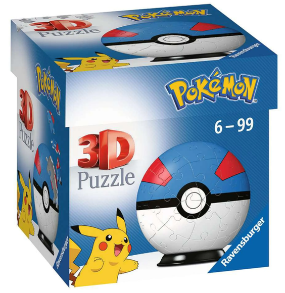 Ravensburger 112654 puzzle pokémon ball modro-červený 54 dielikov