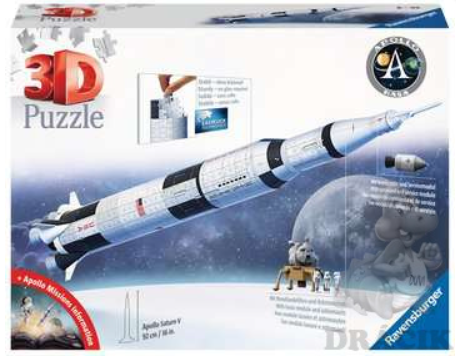 Ravensburger 115457 puzzle Vesmírna raketa Apollo Saturn V 432 dielikov