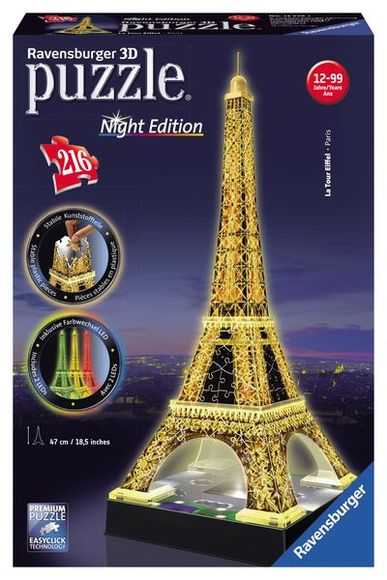 Ravensburger 125791 Eiffelova veža 216 Nočná edícia