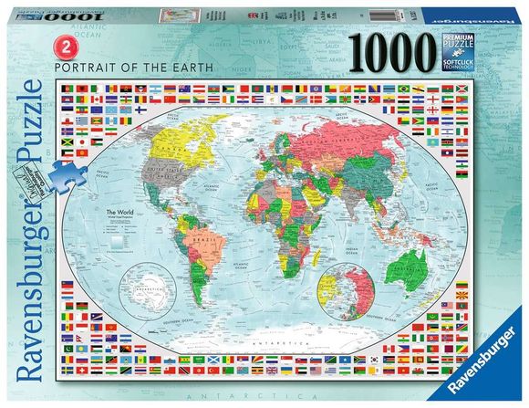 Ravensburger 152537 puzzle 1000 Mapa sveta