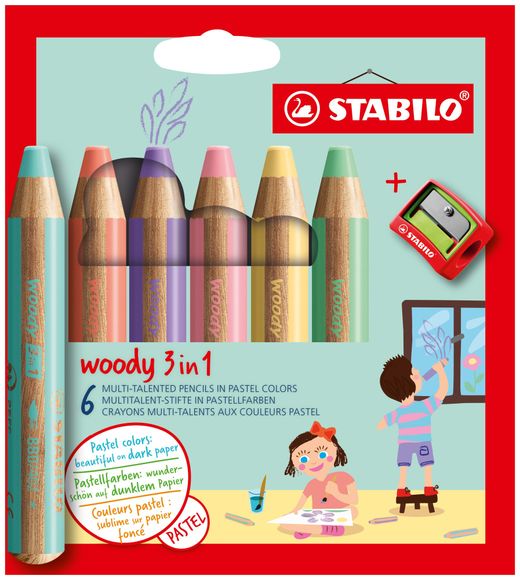 Stabilo 8806-3 Pastelky woody 3v1