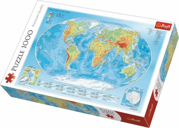 Trefl 110463 puzzle 1000 Physical map of the world