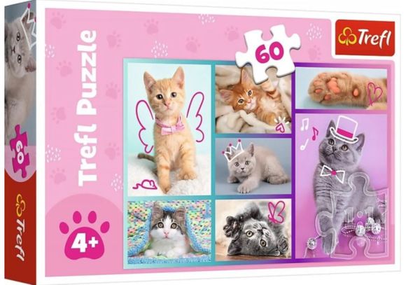 Trefl 117373 puzzle 60 Roztomilé mačky