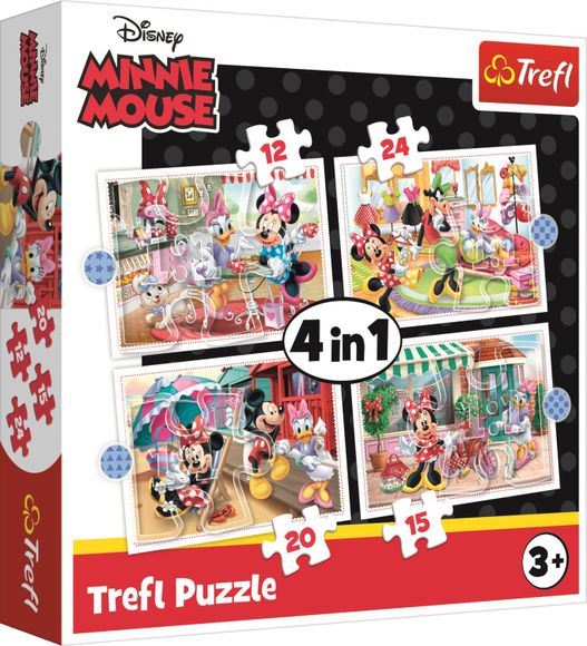Trefl 134355 puzzle 4v1 Minnie s priateľmi