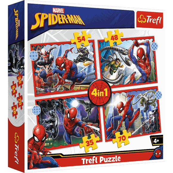 Trefl 134384 puzzle 4v1 Spider-Man