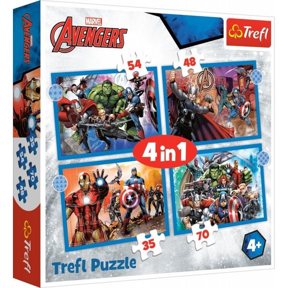 Trefl 134386 puzzle 4v1 Avengers