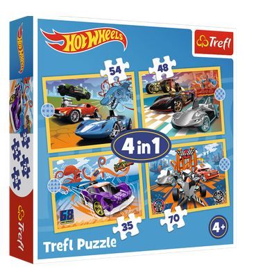 Trefl 134627 puzzle 4v1 Hot Wheels