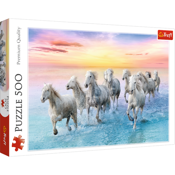 Trefl 137289 puzzle 500 Galloping white horses