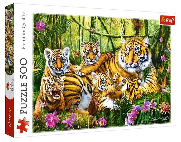 Trefl 137350 puzzle 500 Rodina Tigrov