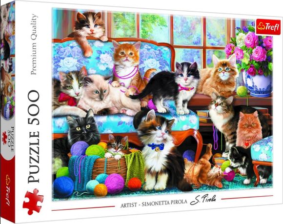 Trefl 137425 puzzle 500 Mačacia rodina
